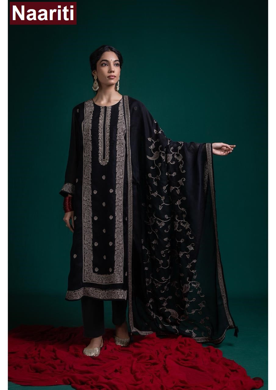 Gizvoor 2831 Naariti Silk Pant Style Suits Wholesale Price