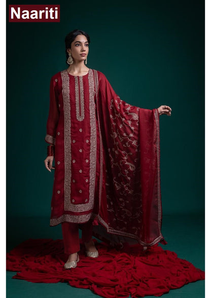 Gizvoor 2831 Naariti Silk Pant Style Suits Wholesale Price