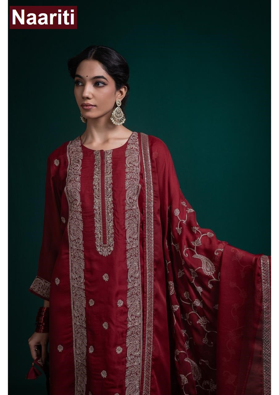Gizvoor 2831 Naariti Silk Pant Style Suits Wholesale Price