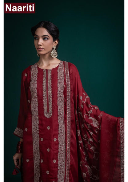 Gizvoor 2831 Naariti Silk Pant Style Suits Wholesale Price