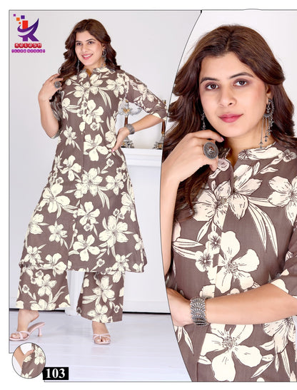 Glam Look 2 Mlm Kalash Lifestyle Rayon 14Kg Kurti Plazzo Set Exporter