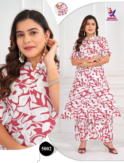 Glam Look Mlm Kalash Lifestyle Rayon 14Kg Kurti Plazzo Set Supplier Gujarat