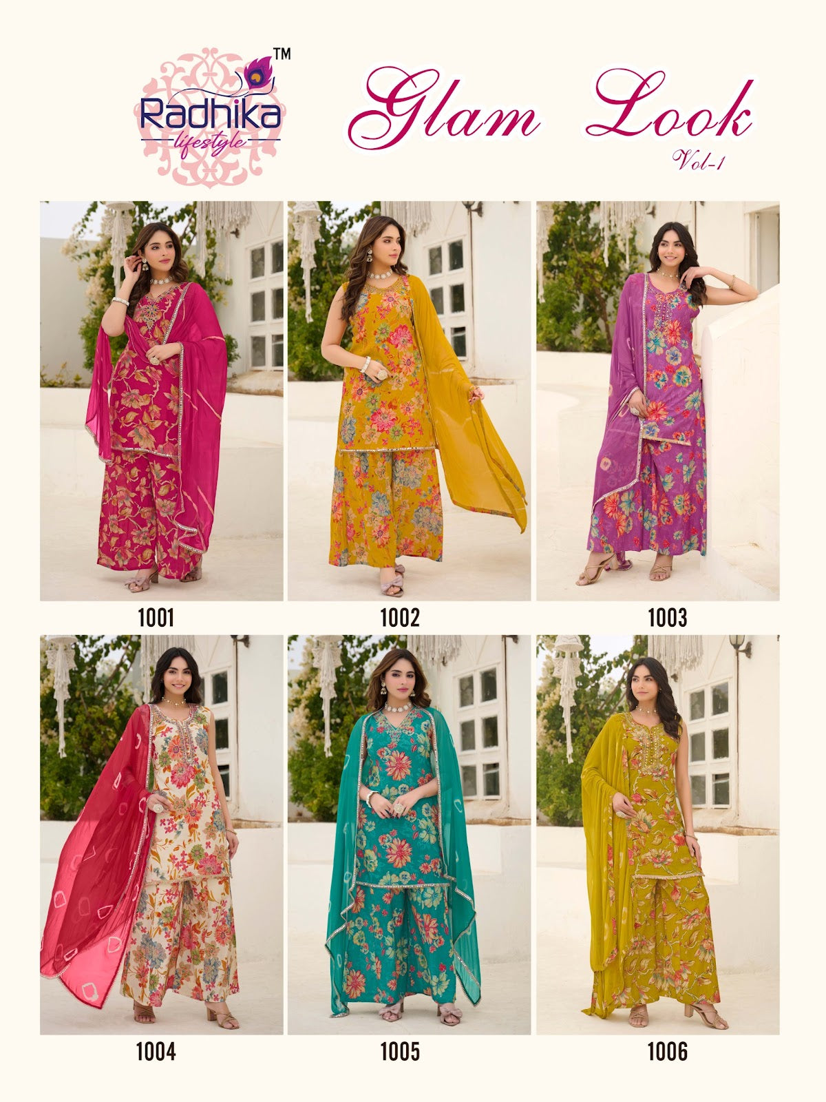 Glam Look Vol 1 Radhika Lifestyle Silk Readymade Plazzo Style Suits Wholesaler Gujarat