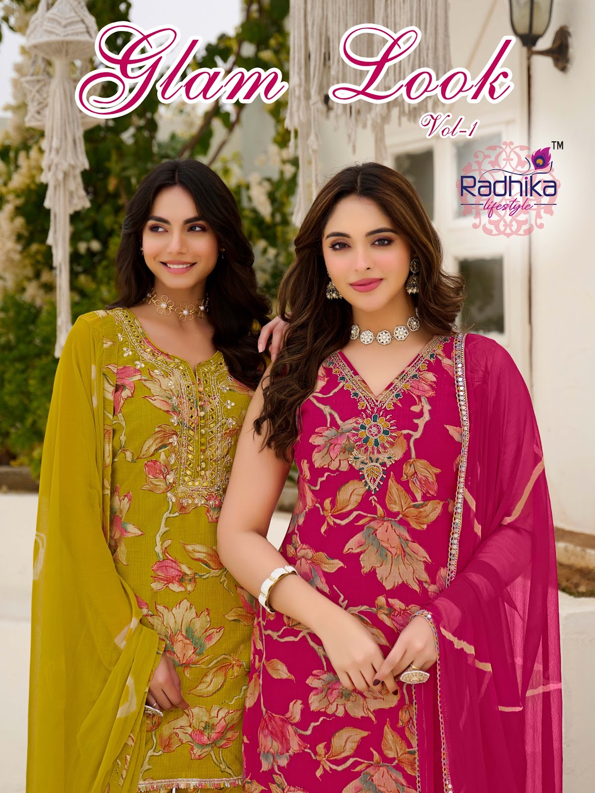 Glam Look Vol 1 Radhika Lifestyle Silk Readymade Plazzo Style Suits Wholesaler Gujarat