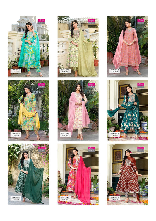 Glam Look Vol 2 Diya Trends Cotton Readymade Anarkali Suits Wholesaler