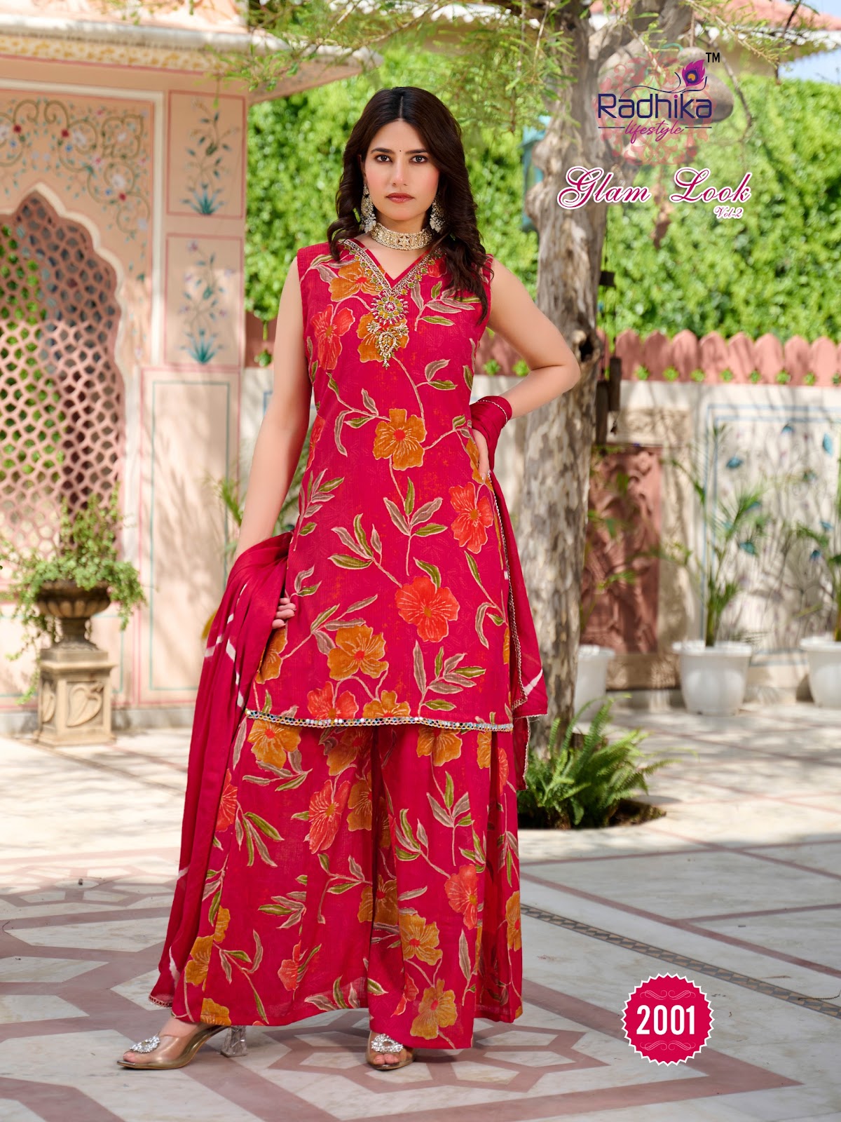 Glam Look Vol 2 Radhika Lifestyle Silk Readymade Plazzo Style Suits Supplier India