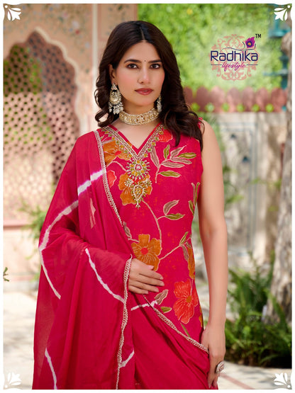 Glam Look Vol 2 Radhika Lifestyle Silk Readymade Plazzo Style Suits Supplier India