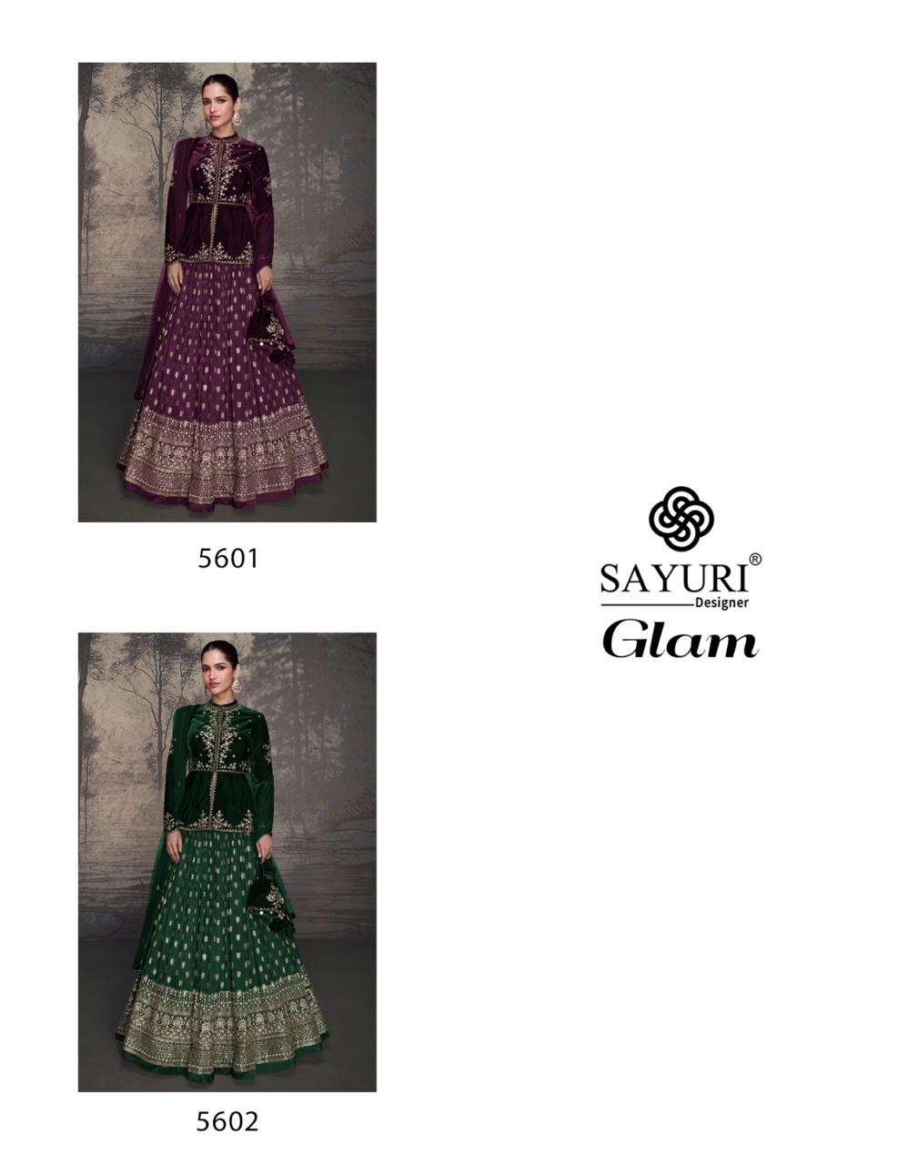 Glam Sayuri Silk Readymade Velvet Suits Wholesale
