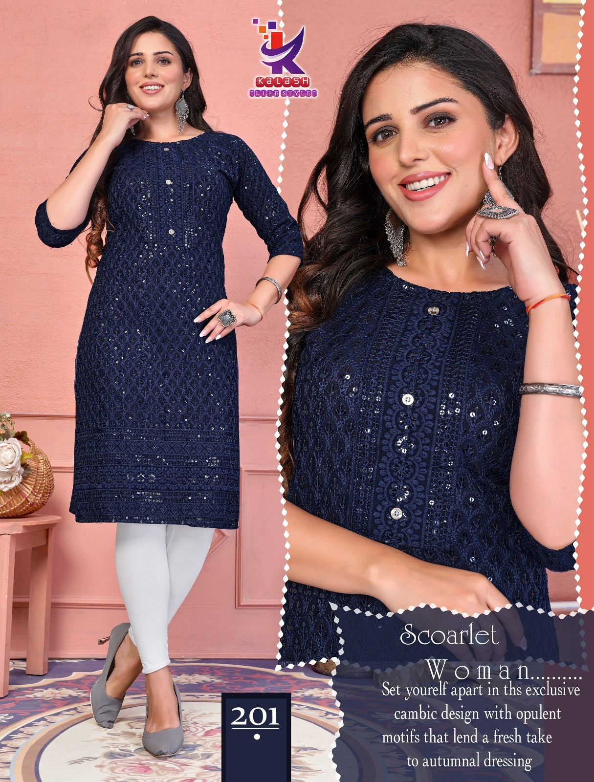 Glam Studio Mlm Kalash Lifestyle Rayon 17Kg Knee Length Kurtis Manufacturer Gujarat
