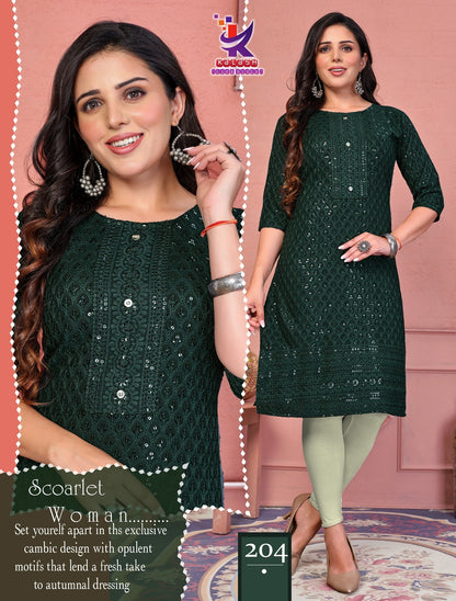 Glam Studio Mlm Kalash Lifestyle Rayon 17Kg Knee Length Kurtis Manufacturer Gujarat