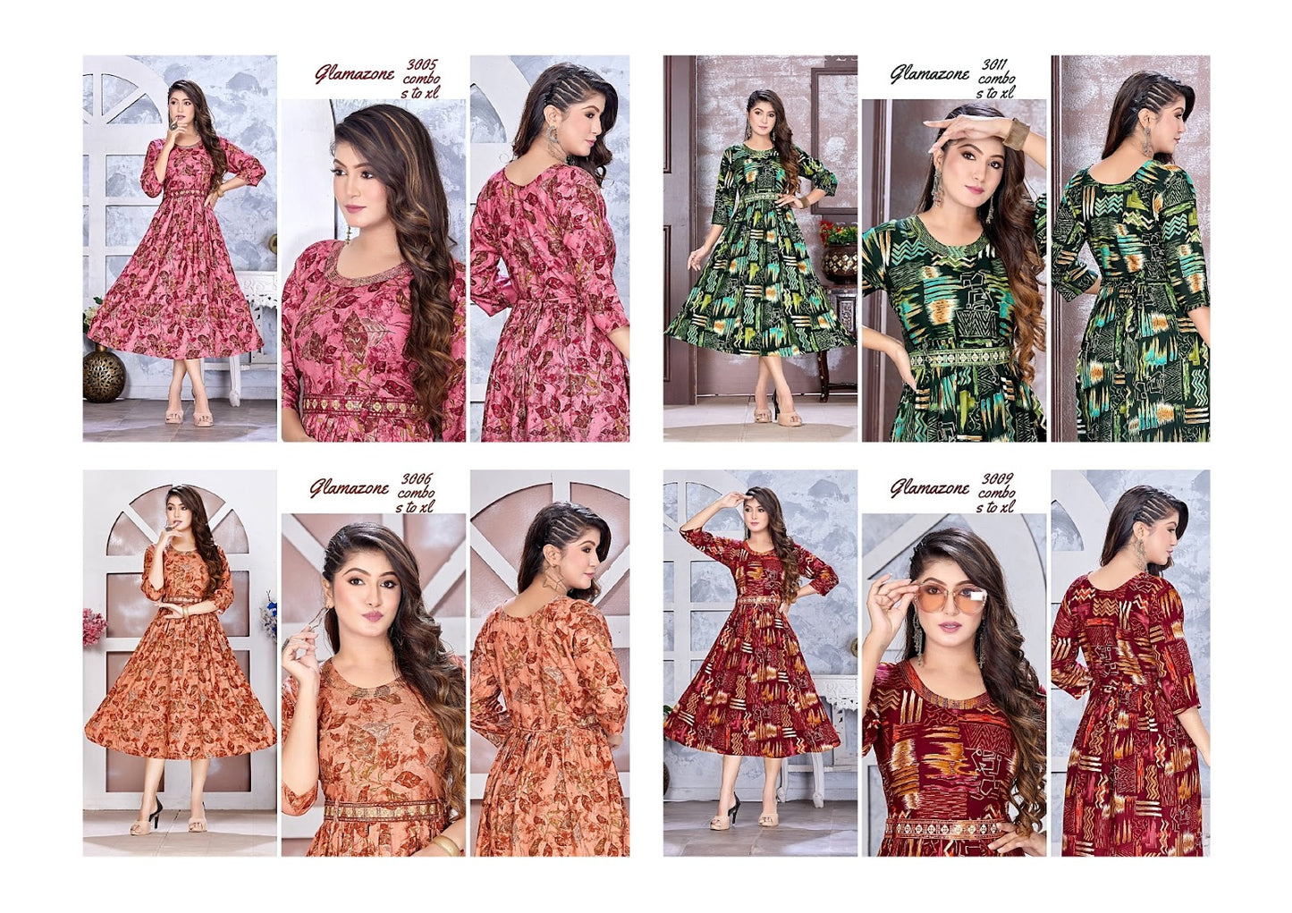 Glamazone Mlm Kalash Lifestyle Rayon 14Kg Anarkali Kurtis Manufacturer Ahmedabad