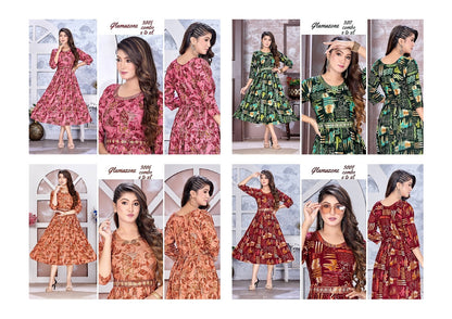 Glamazone Mlm Kalash Lifestyle Rayon 14Kg Anarkali Kurtis Manufacturer Ahmedabad