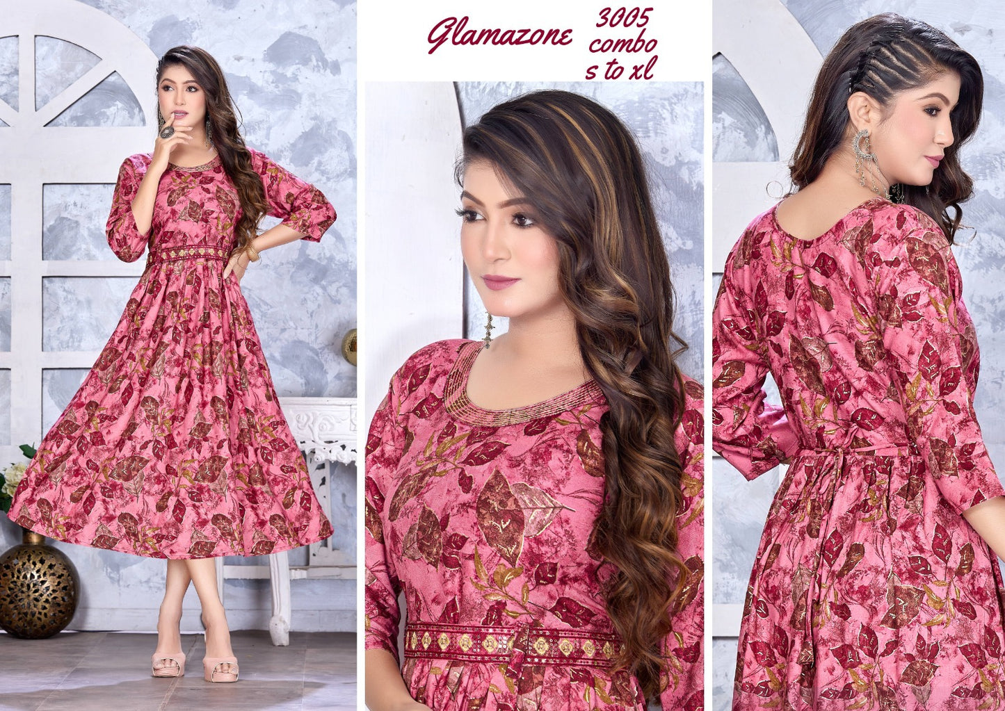 Glamazone Mlm Kalash Lifestyle Rayon 14Kg Anarkali Kurtis Manufacturer Ahmedabad