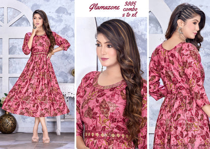 Glamazone Mlm Kalash Lifestyle Rayon 14Kg Anarkali Kurtis Manufacturer Ahmedabad