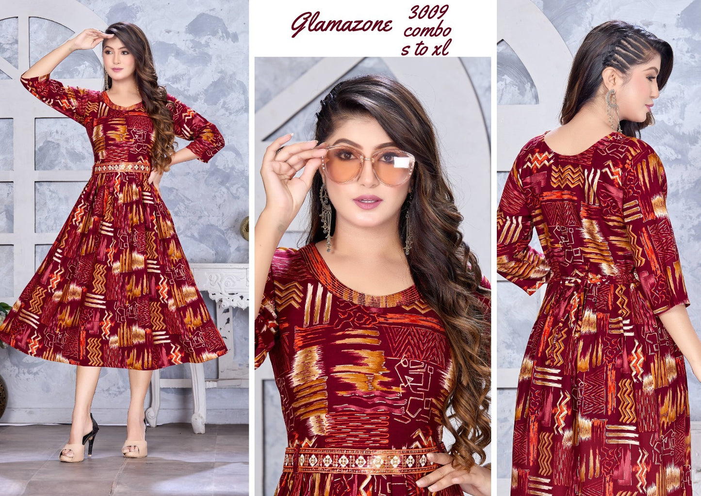 Glamazone Mlm Kalash Lifestyle Rayon 14Kg Anarkali Kurtis Manufacturer Ahmedabad
