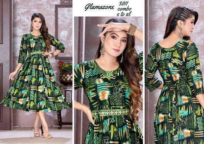 Glamazone Mlm Kalash Lifestyle Rayon 14Kg Anarkali Kurtis Manufacturer Ahmedabad