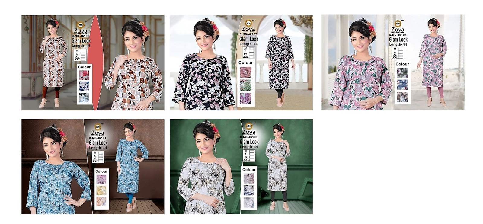 Glamlook 2806 Zoya Straight Cut Kurtis Wholesale Rate