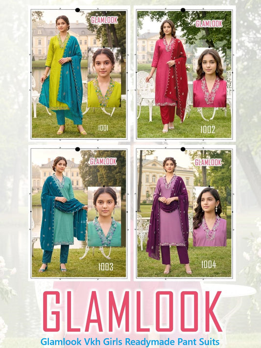 Glamlook Vkh Vertican Girls Readymade Pant Suits Wholesaler Gujarat