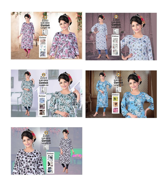 Glamlook Zoya Straight Cut Kurtis Wholesaler India