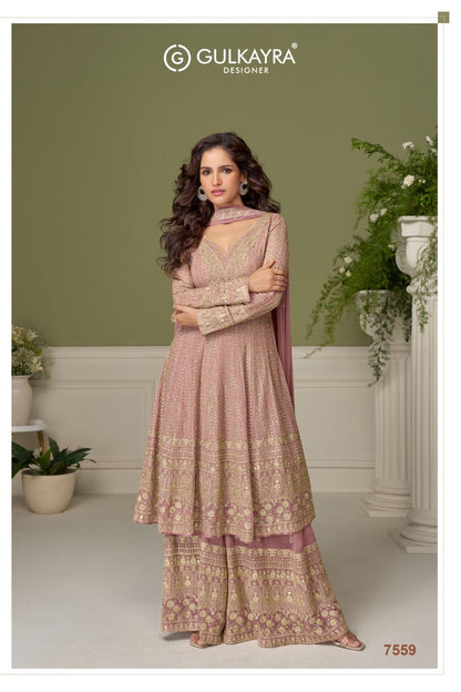 Glamour Gulkayra Designer Georgette Readymade Plazzo Style Suits Wholesaler