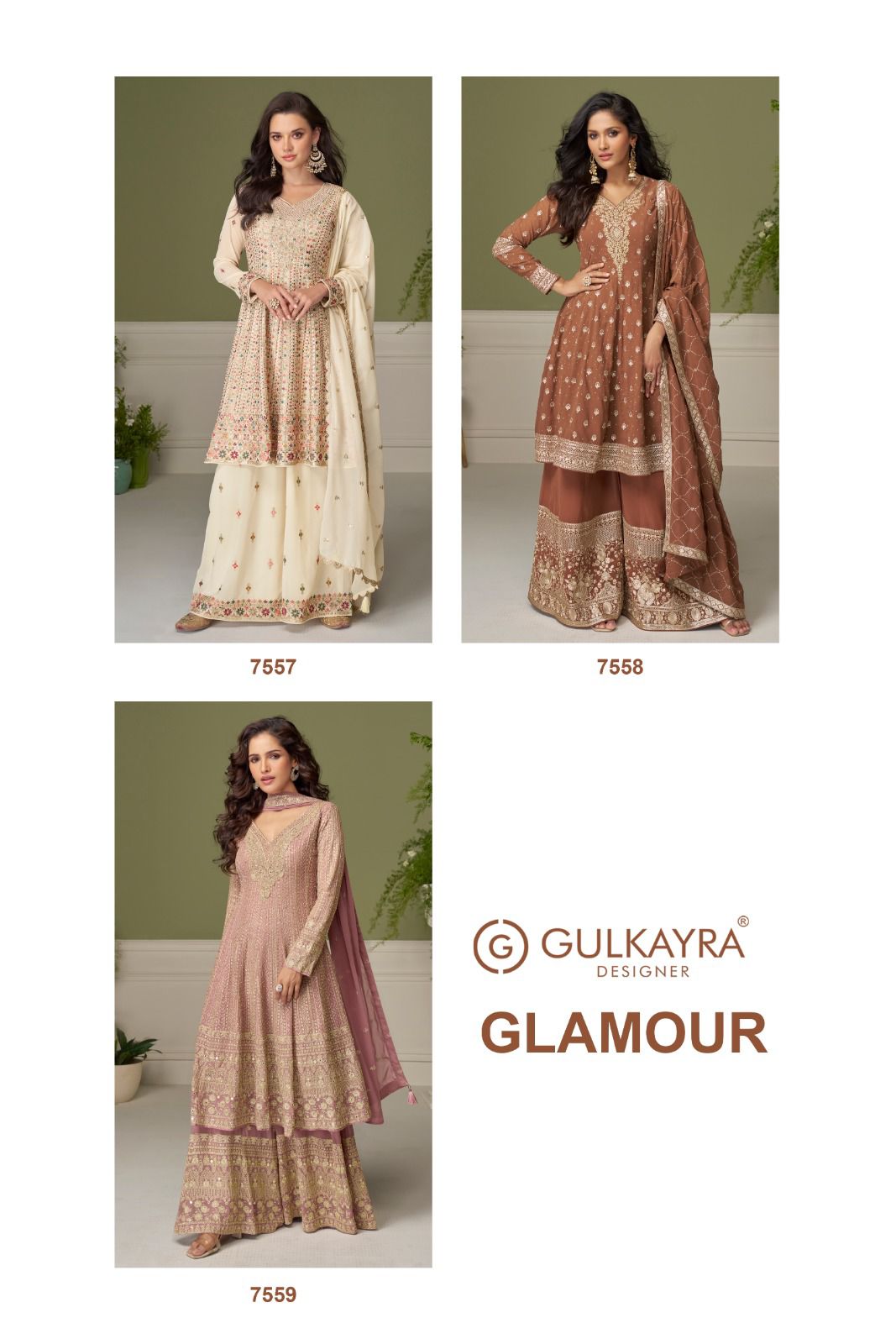Glamour Gulkayra Designer Georgette Readymade Plazzo Style Suits Wholesaler
