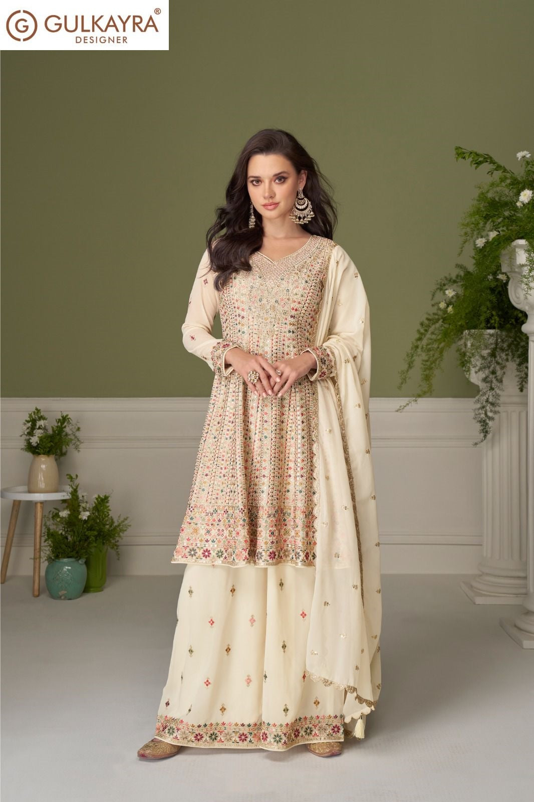 Glamour Gulkayra Designer Georgette Readymade Plazzo Style Suits Wholesaler