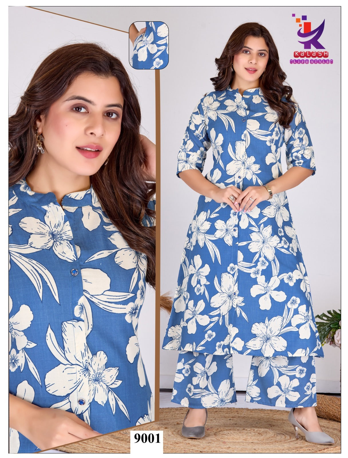 Glamour Look 2 Mlm Kalash Lifestyle Rayon 14Kg Kurti Plazzo Set Wholesaler