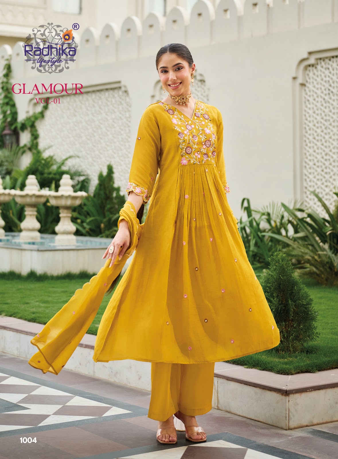 Glamour Vol 1 Radhika Lifestyle Chanderi Readymade Anarkali Suits Wholesaler