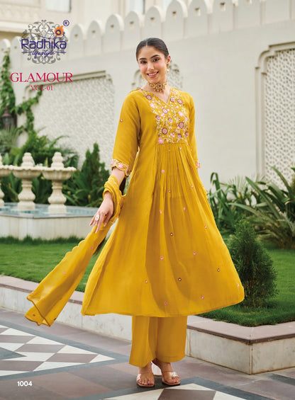 Glamour Vol 1 Radhika Lifestyle Chanderi Readymade Anarkali Suits Wholesaler