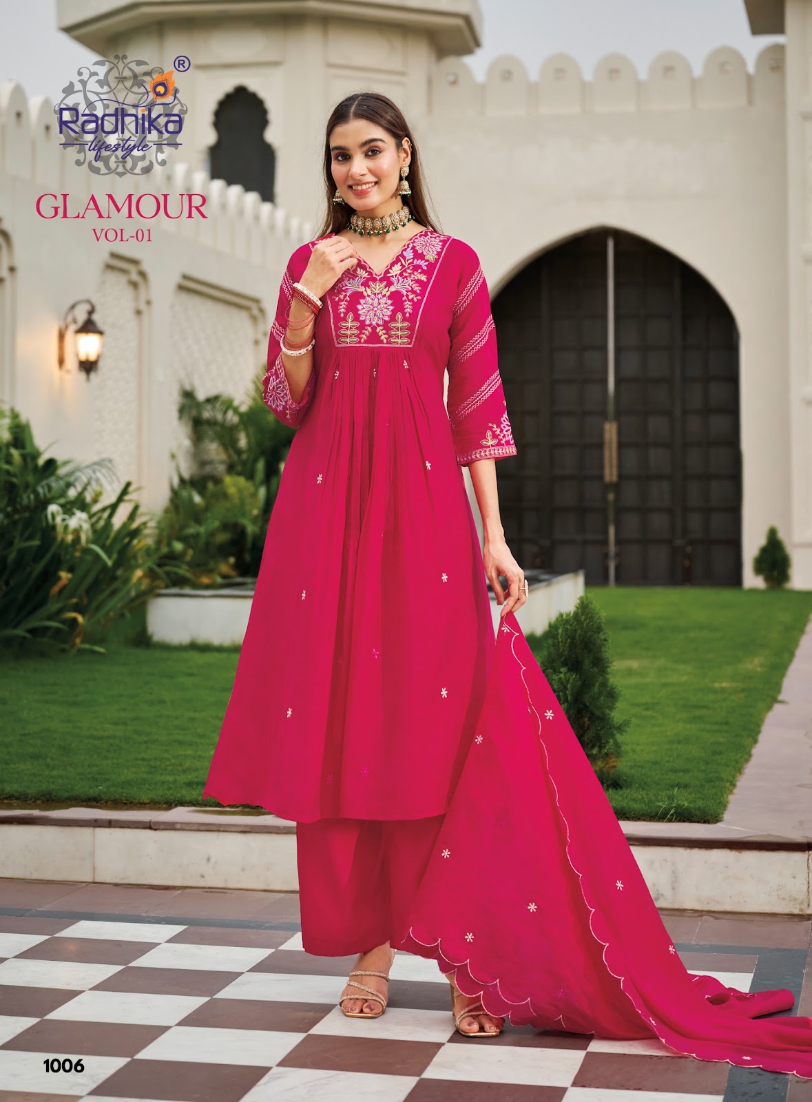 Glamour Vol 1 Radhika Lifestyle Chanderi Readymade Anarkali Suits Wholesaler