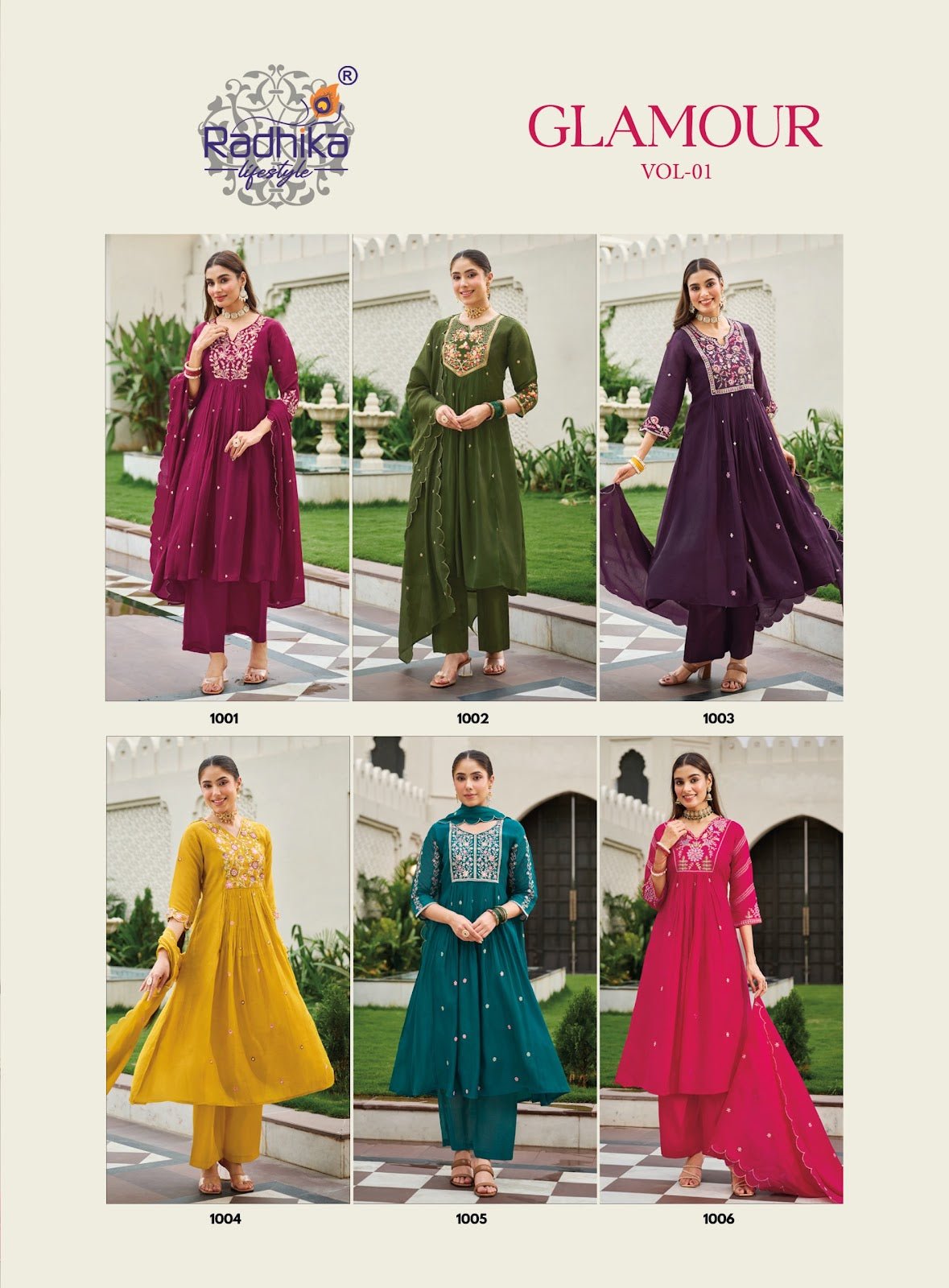 Glamour Vol 1 Radhika Lifestyle Chanderi Readymade Anarkali Suits Wholesaler