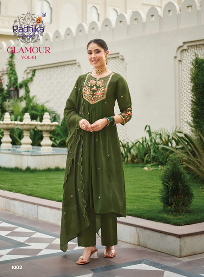 Glamour Vol 1 Radhika Lifestyle Chanderi Readymade Anarkali Suits Wholesaler