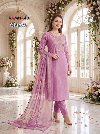 Glance Kamna4U Shimmer Readymade Pant Style Suits Wholesale