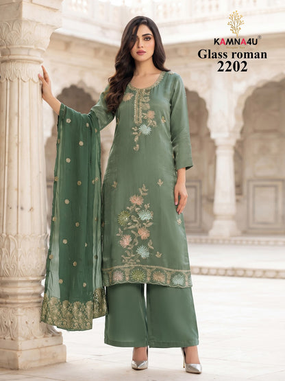 Glass Roman 041026 Kamna4U Readymade Plazzo Style Suits Manufacturer