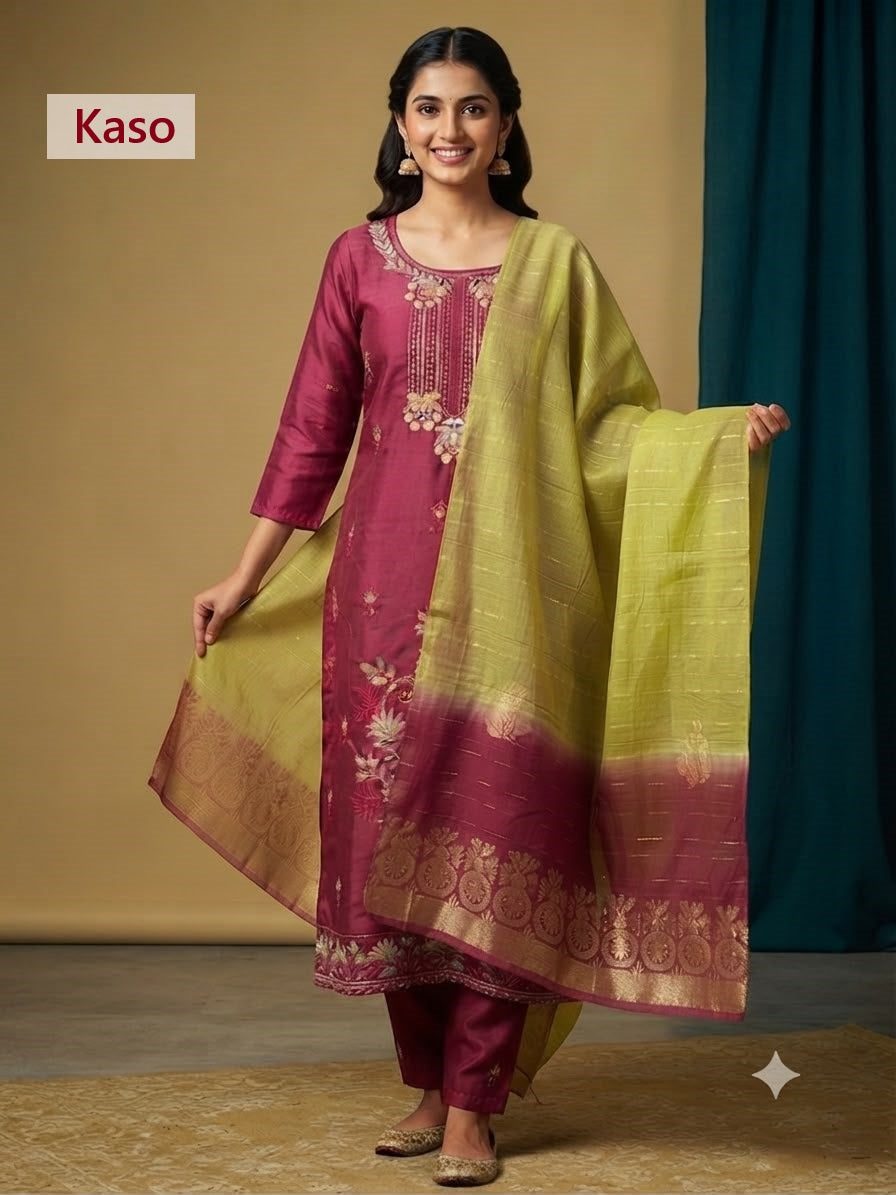 Glass Roman 2208 Kaso Readymade Pant Style Suits Exporter Ahmedabad