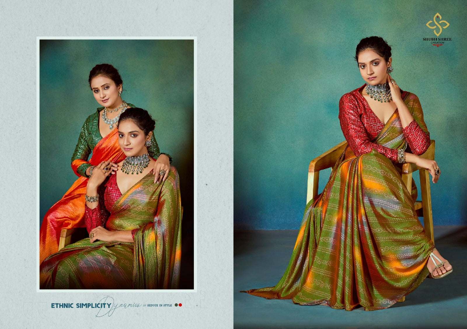 Glaze Bandani Shubh Shree Moss Sarees Exporter Ahmedabad