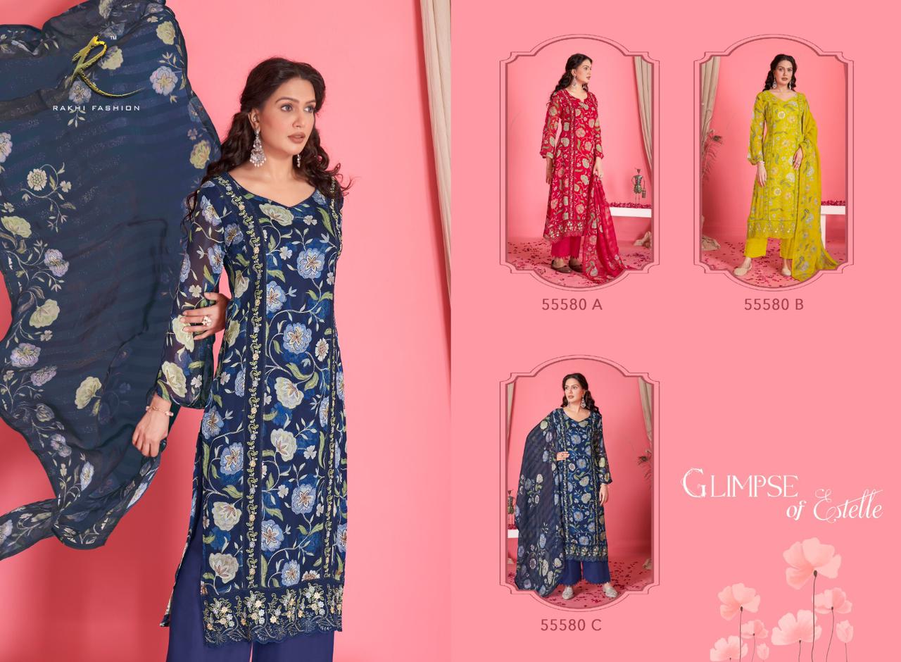 Glimpse Of Estelle Rakhi Fashion Pure Viscose Plazzo Style Suits Supplier Ahmedabad