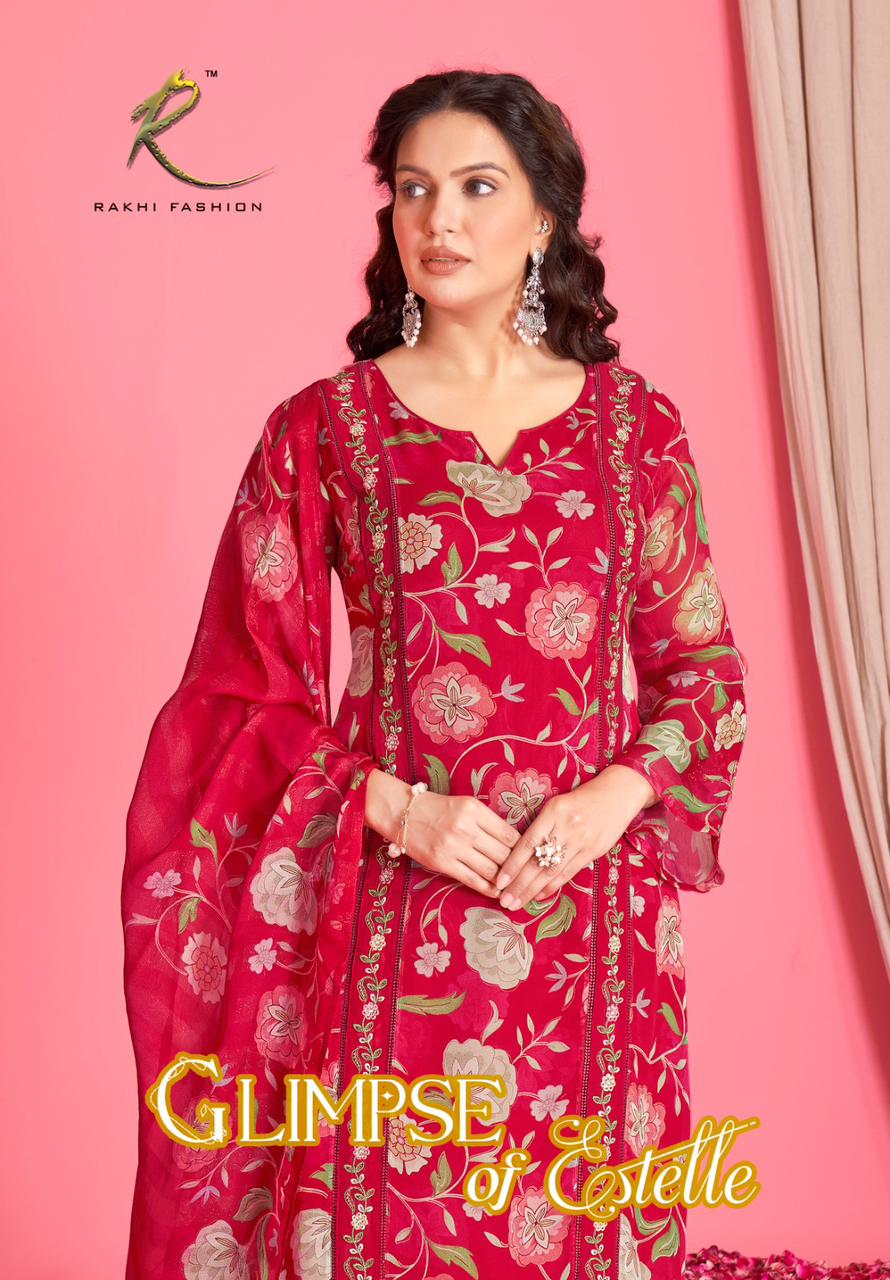 Glimpse Of Estelle Rakhi Fashion Pure Viscose Plazzo Style Suits Supplier Ahmedabad