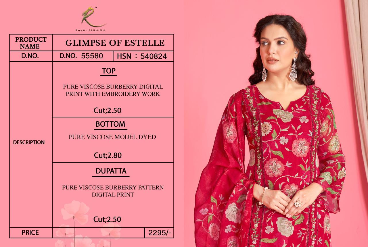 Glimpse Of Estelle Rakhi Fashion Pure Viscose Plazzo Style Suits Supplier Ahmedabad
