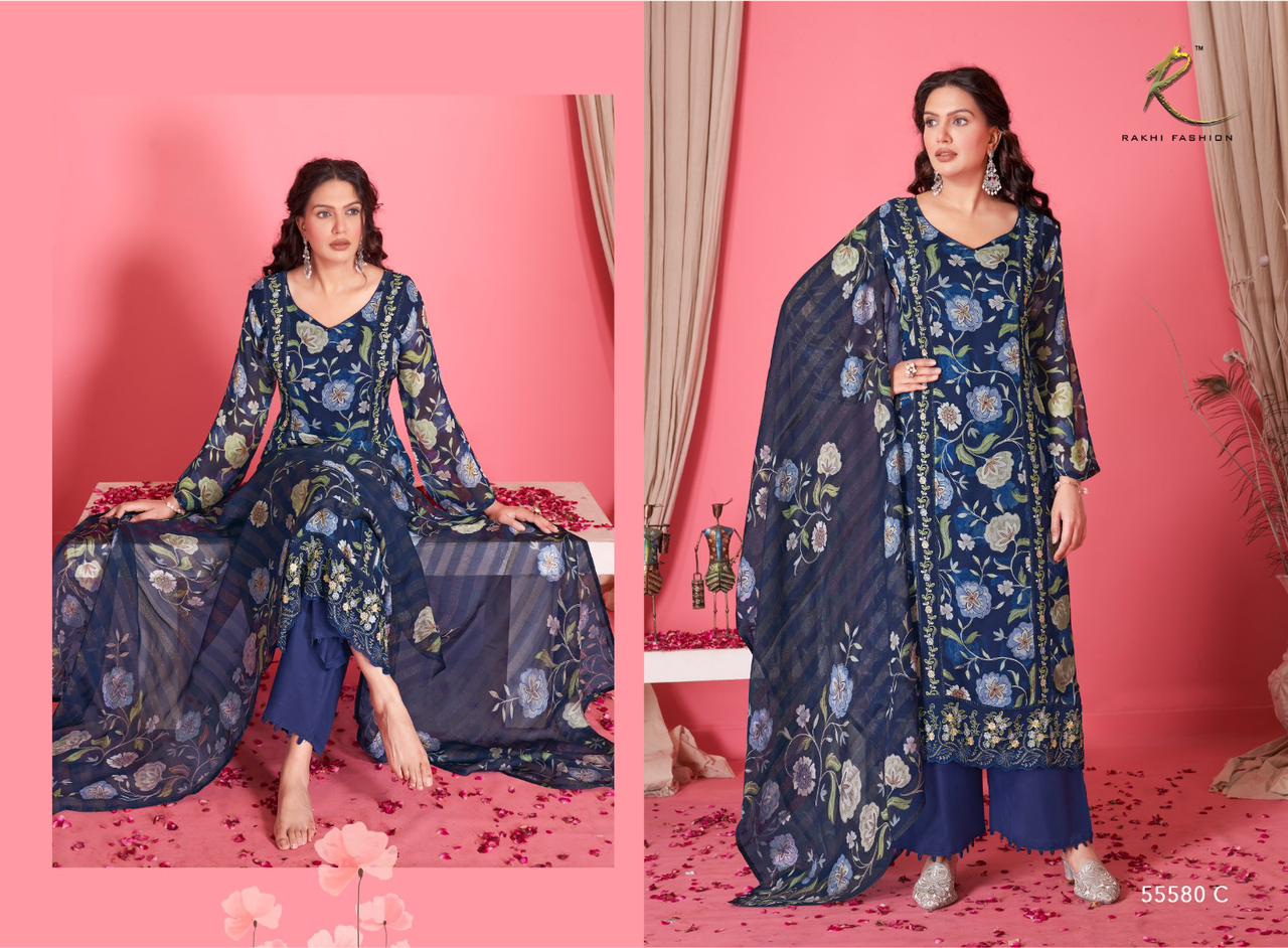 Glimpse Of Estelle Rakhi Fashion Pure Viscose Plazzo Style Suits Supplier Ahmedabad
