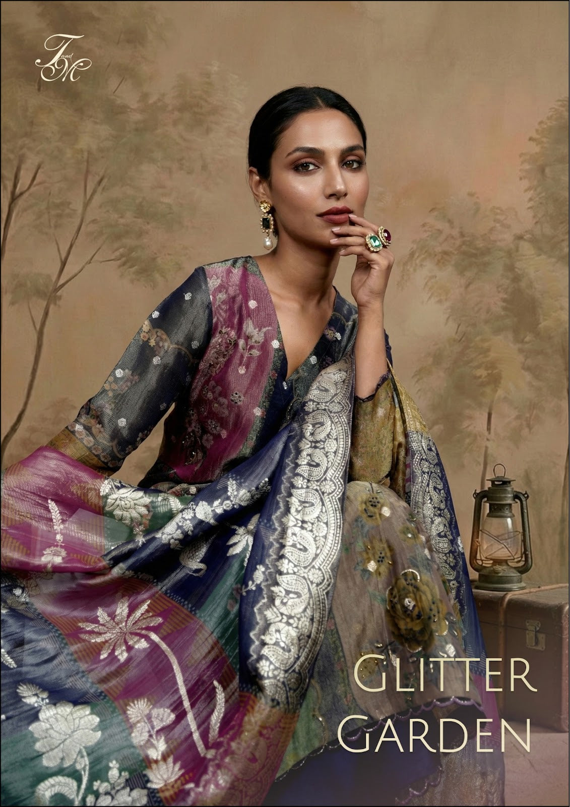 Glitter Garden Tm Jacquard Plazzo Style Suits Wholesale Rate