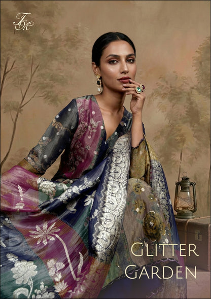 Glitter Garden Tm Jacquard Plazzo Style Suits Wholesale Rate