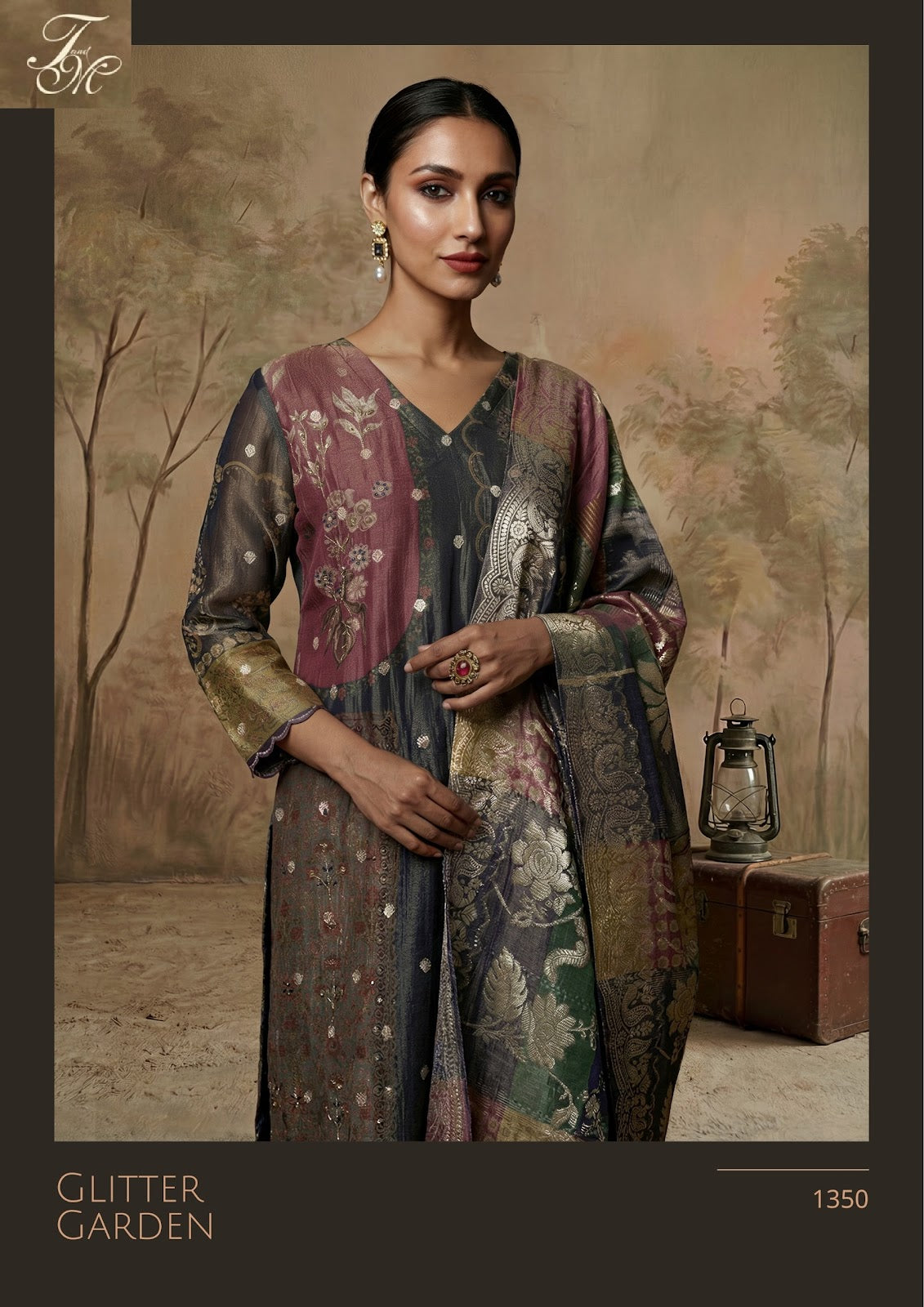 Glitter Garden Tm Jacquard Plazzo Style Suits Wholesale Rate