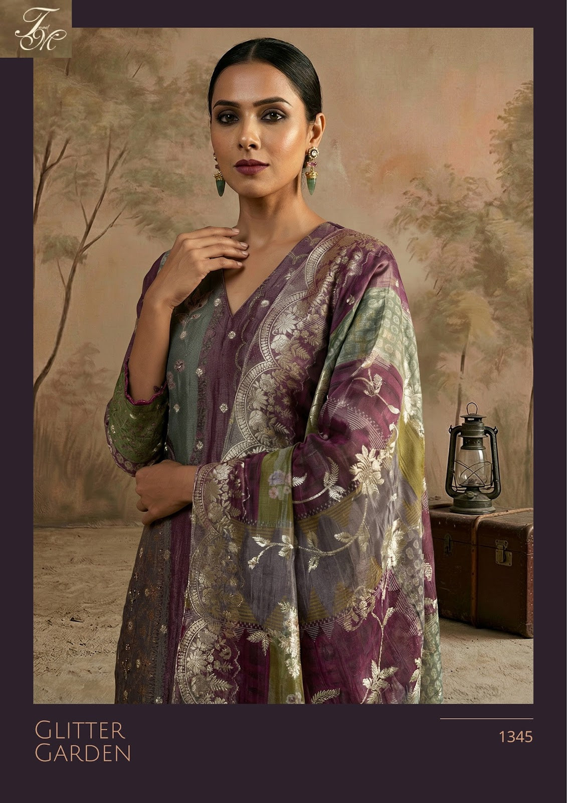 Glitter Garden Tm Jacquard Plazzo Style Suits Wholesale Rate