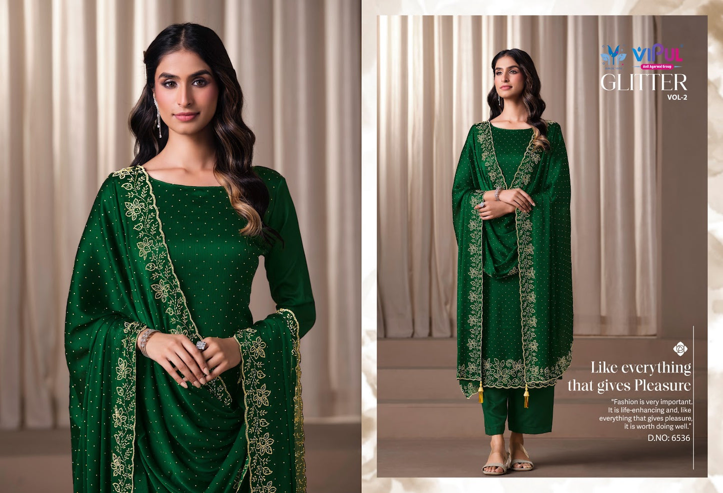 Glitter Vol 2 Vipul Satin Pant Style Suits Wholesale Price