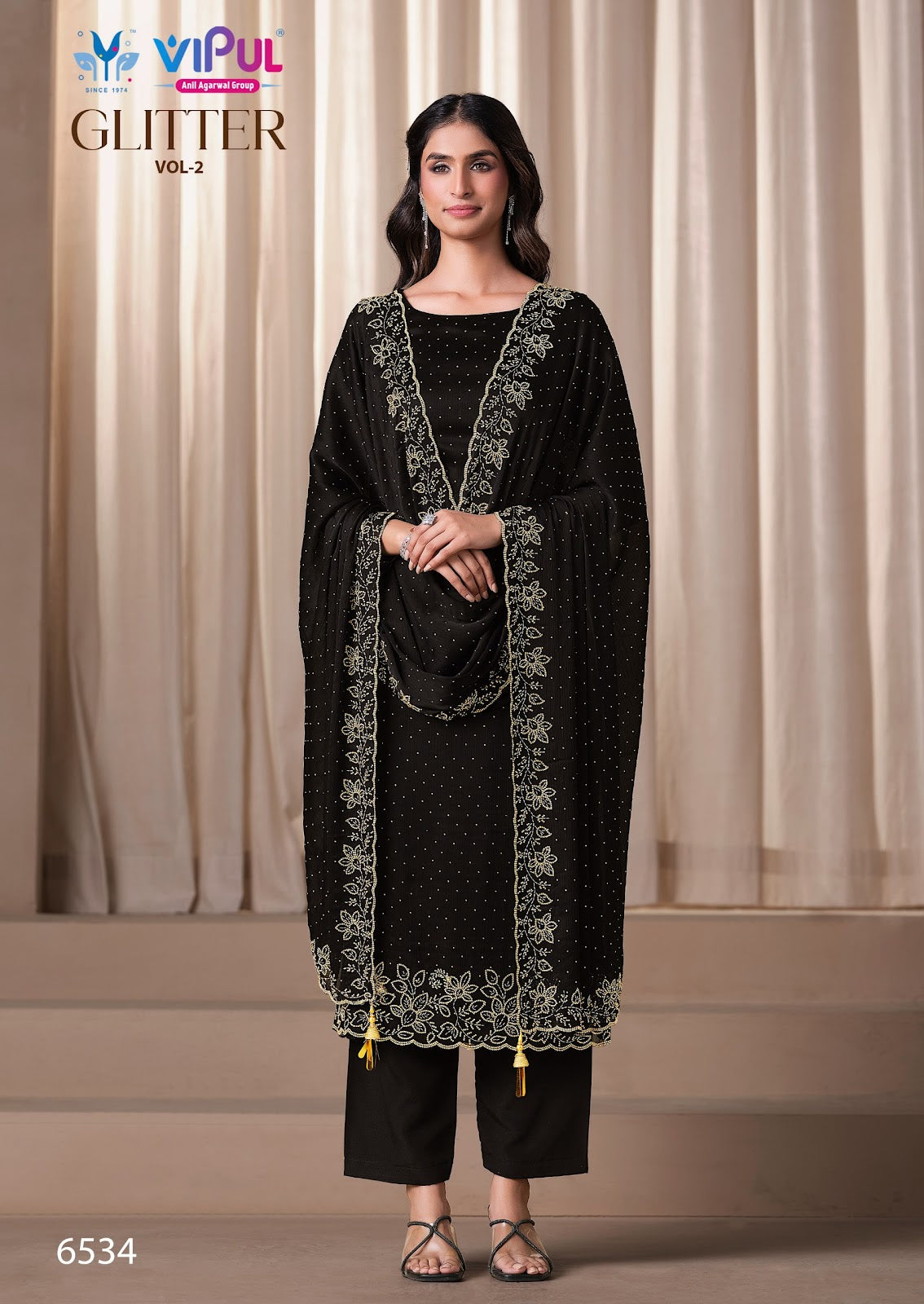 Glitter Vol 2 Vipul Satin Pant Style Suits Wholesale Price