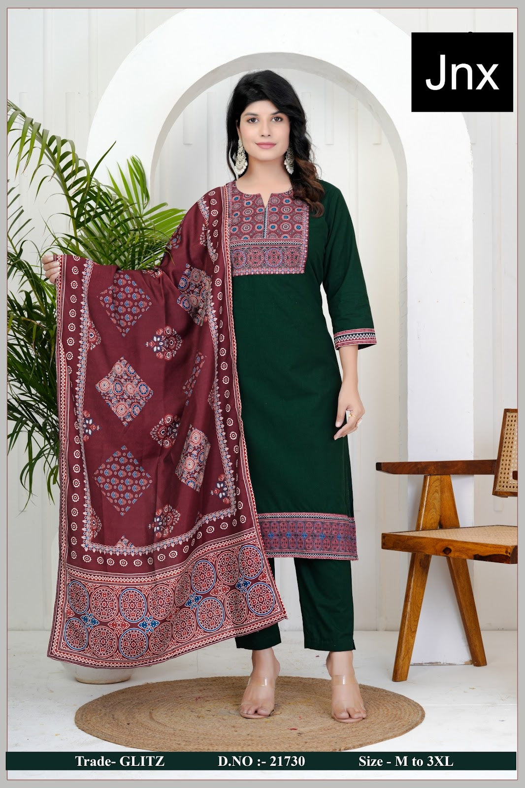 Glitz Jnx Readymade Cotton Pant Suits Supplier