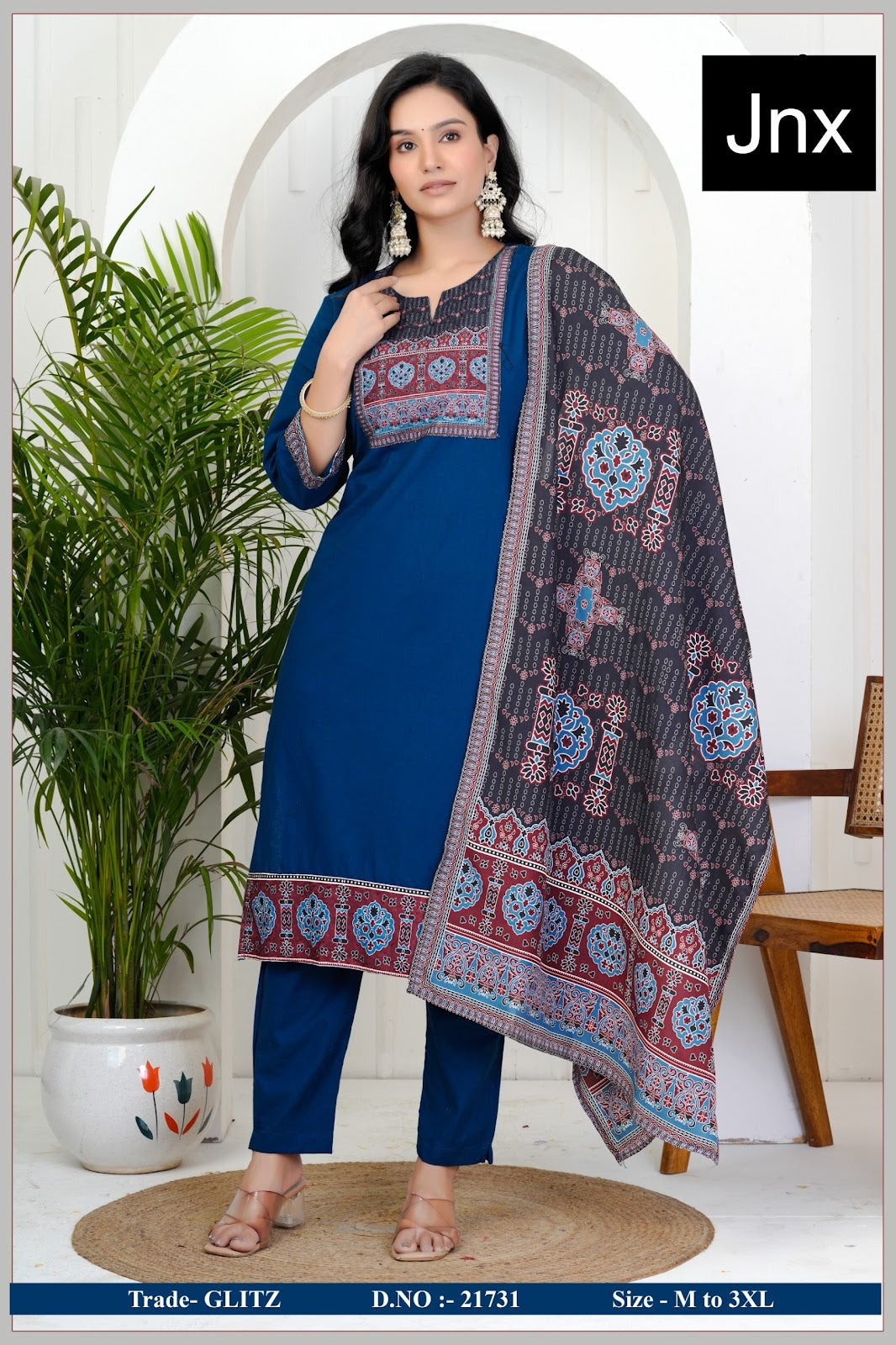 Glitz Jnx Readymade Cotton Pant Suits Supplier