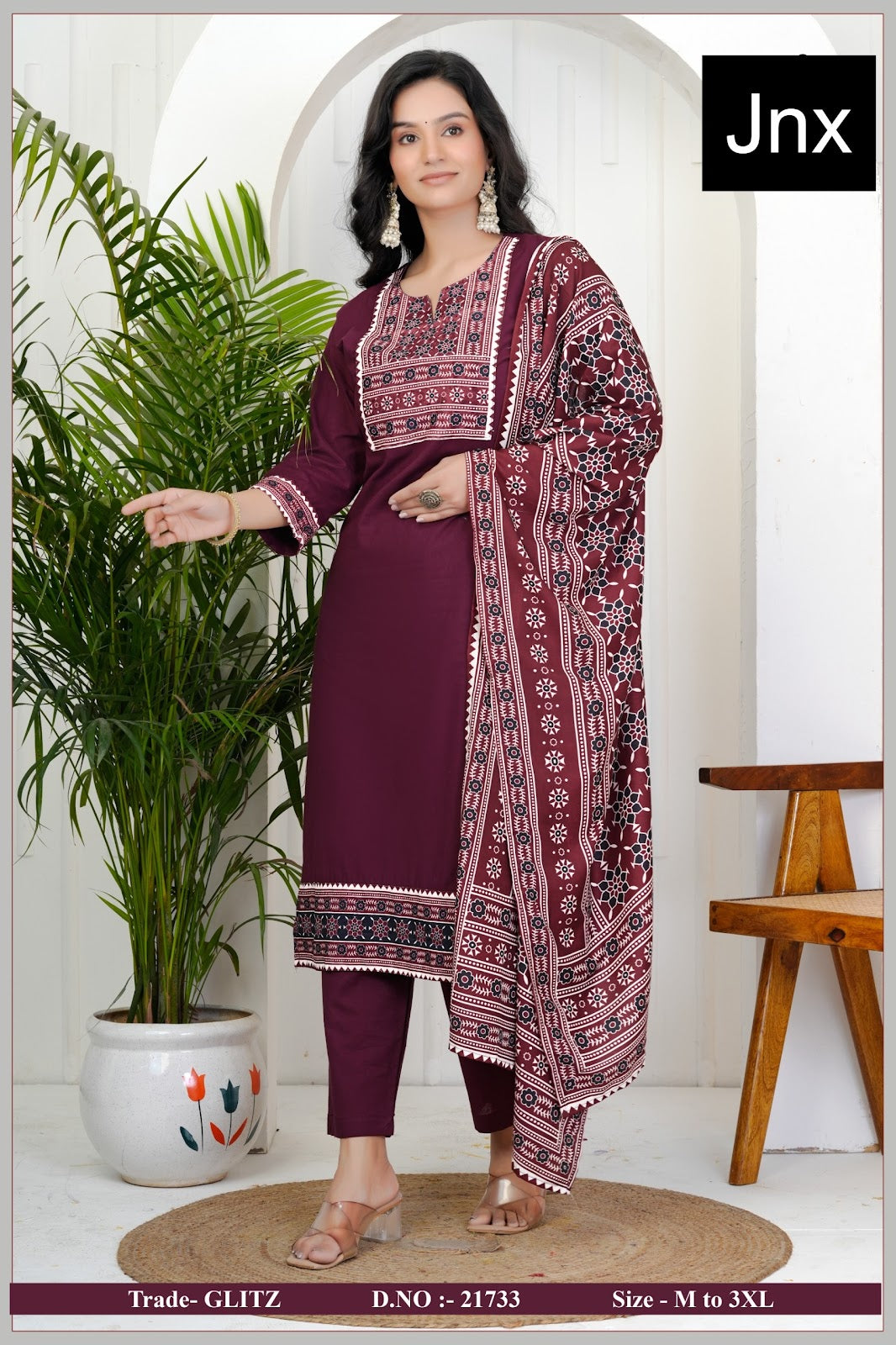 Glitz Jnx Readymade Cotton Pant Suits Supplier