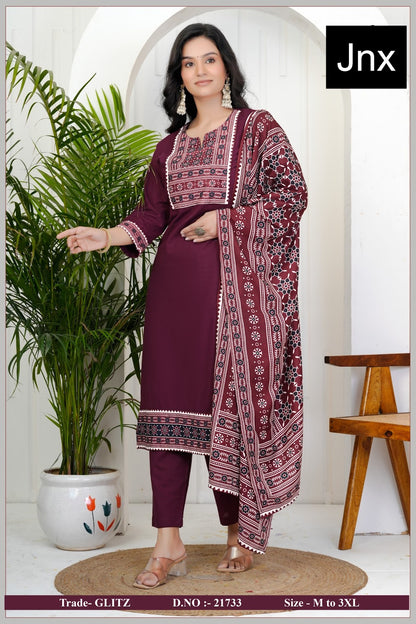 Glitz Jnx Readymade Cotton Pant Suits Supplier